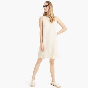 J. Crew Back Button Linen Shift Pocket Dress Flax or Warm Taupe size XL